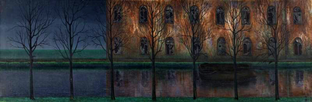 William Degouve de Nuncques, The Canal, 1894 Oil on canvas, 16.7 × 48.2 in Kröller-Müller Museum, Otterlo