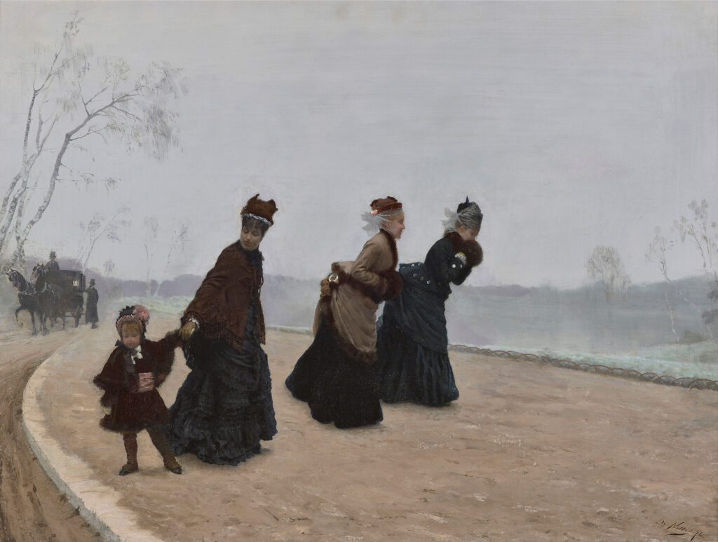 Giuseppe De Nittis, How Cold!, 1874 Oil on canvas, 21.3 × 28.7 in Private Collection
