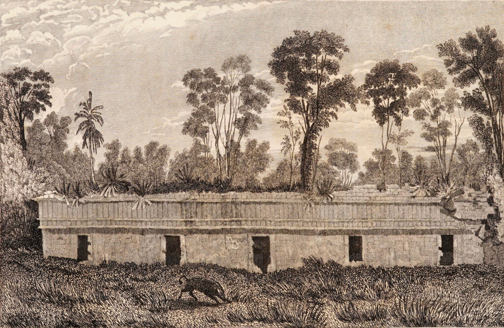 Frederick Catherwood, Long Building at Kiuic, 1843 Engraving