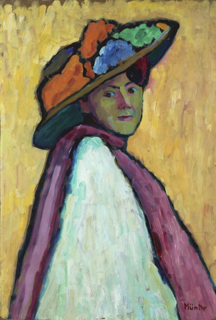Gabriele Münter, Portrait of Marianne von Werefkin, 1909 Oil on cardboard, 31.9 × 21.7 in Lenbachhaus, Munich