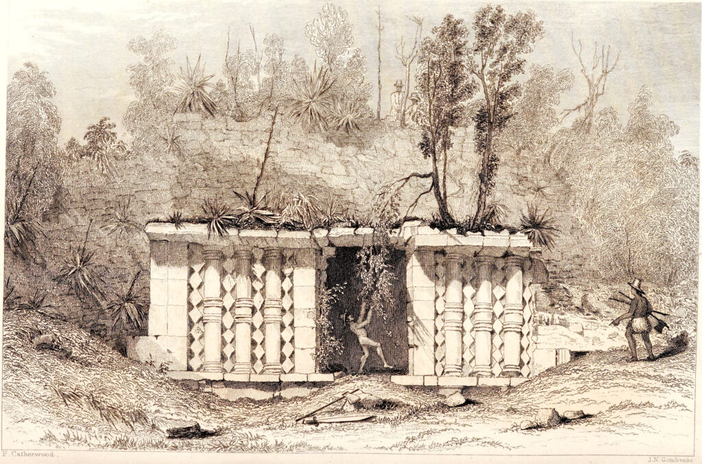 Frederick Catherwood, Diamantes Building at Kiuic, 1843 Engraving