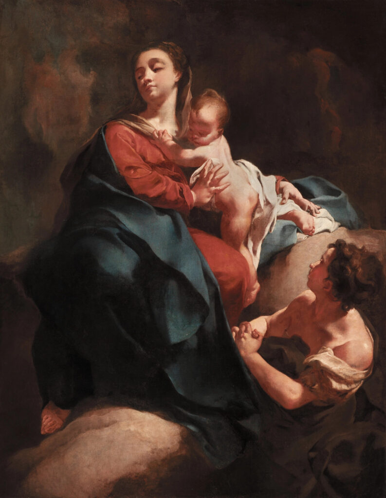 Giovanni Battista Piazzetta, Madonna and Child with an Adoring Figure, 1715–1718 Oil on canvas, 74 × 57.5 in Detroit Institute of Arts