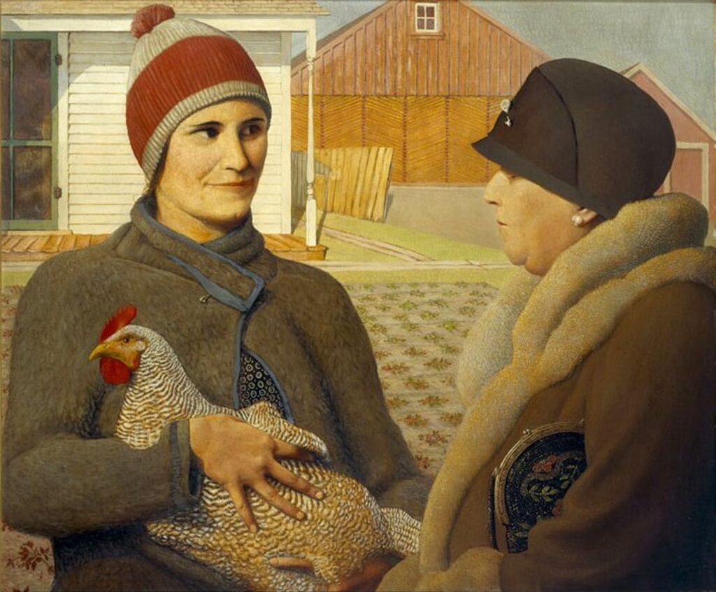 Grant Wood, Appraisal, 1931 Oil on composition board, 29.5 × 35.3 in Dubuque Museum of Art, Iowa