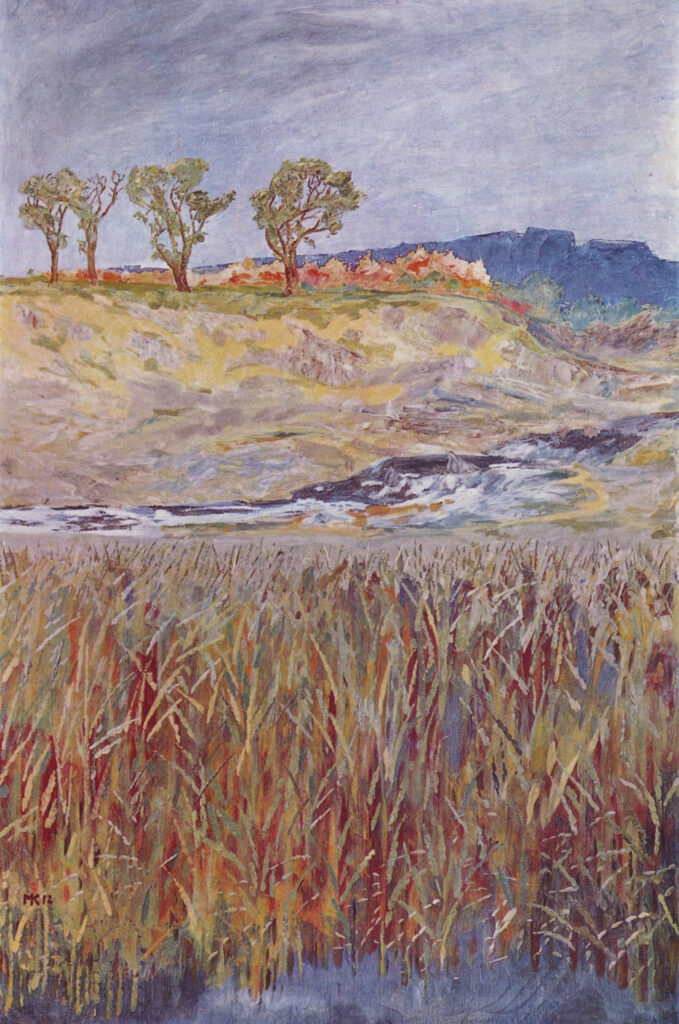 Landscape at the Unstrut, 1912 Oil on canvas, 75.6 × 49.6 in Lindenau-Museum Altenburg