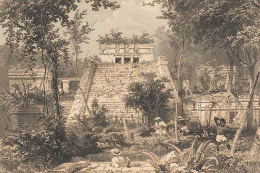 Frederick Catherwood, Castle at Tulum, 1844 Tinted lithograph
