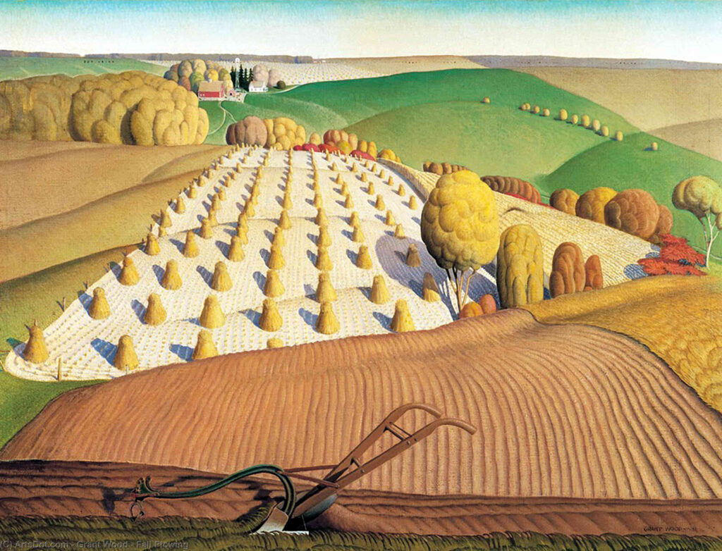 Grant Wood, Fall Plowing, 1931 Oil on canvas, 24 × 33.8 in Deere & Company, Moline, Illinois