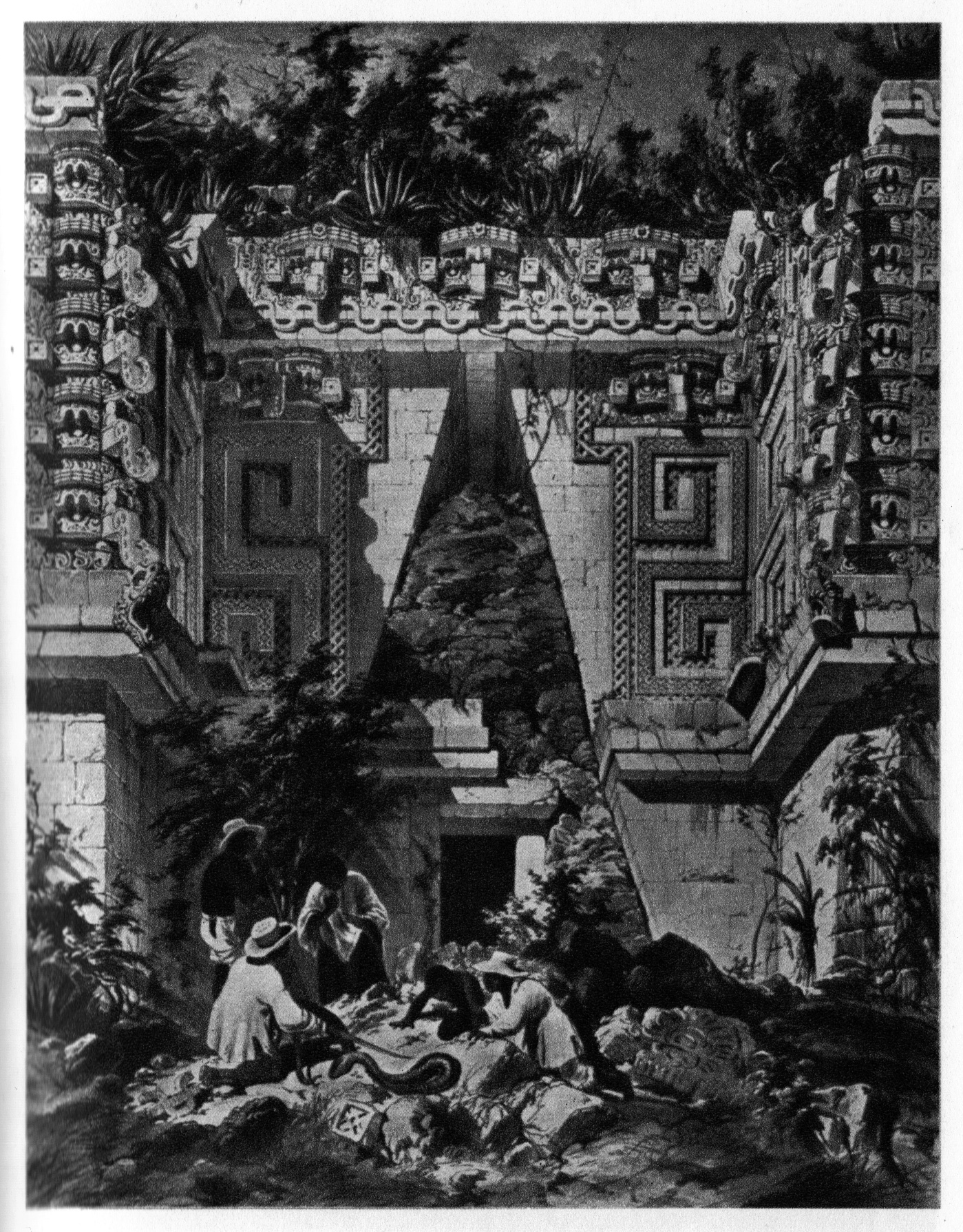 Frederick Catherwood, Gateway of the Great Teocallis, Uxmal, 1844 Lithograph