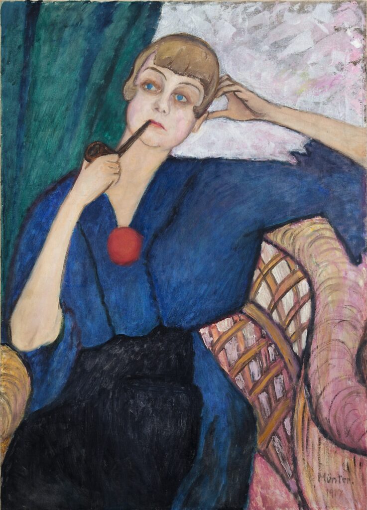 Gabriele Münter, Portrait of Anna Roslund, 1917 Oil on canvas, 37.2 × 26.9 in Leicester Museum & Art Gallery, UK