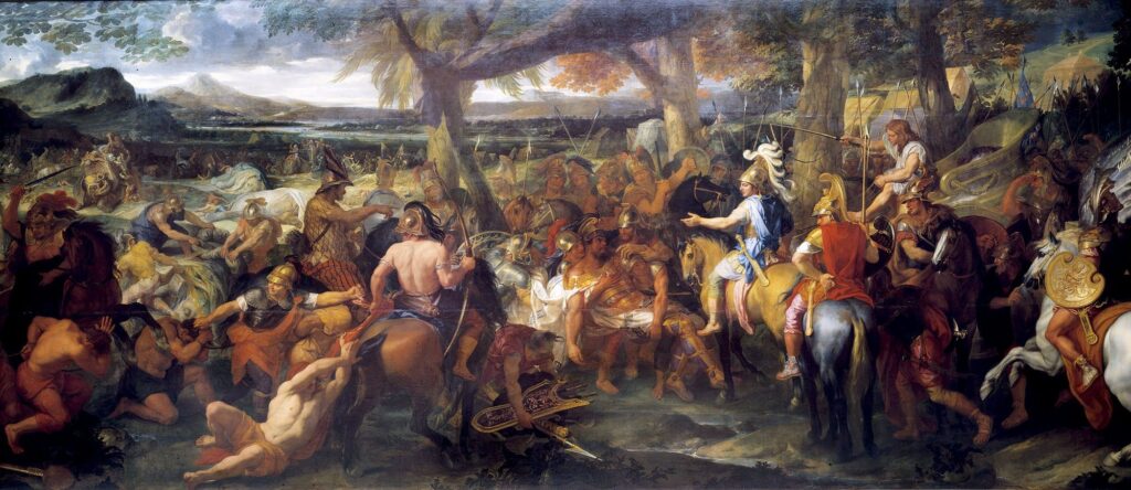 Charles le Brun, Alexander and Porus, c 1672–1673 Oil on canvas, 185 × 497.6 in Louvre Museum, Paris