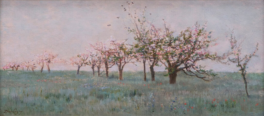 Charles-François Daubigny, The Apple Orchard, 19th century Oil on panel, 6.5 × 13.5 in Charles Allis Art Museum, Milwaukee, WI