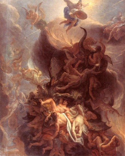 Charles le Brun, The Fall of the Rebel Angels, after 1680 Oil on canvas, 63.8 × 50.8 in Musée des Beaux-Arts de Dijon