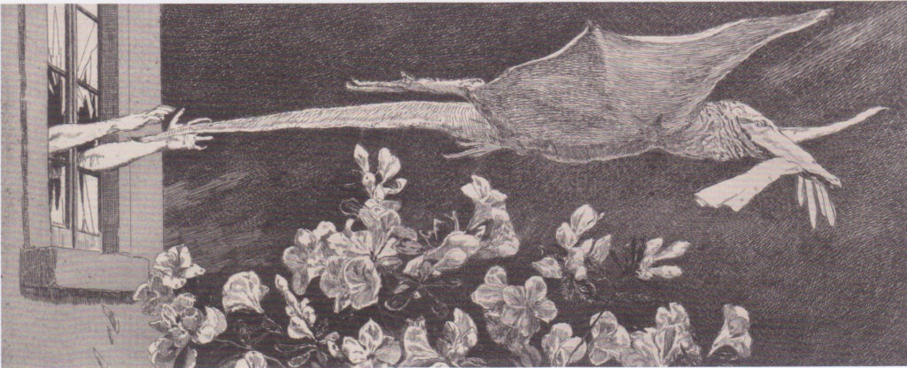 Abduction, From A Glove, Opus VI, Plate 9, 1893 Etching and aquatint on chine collé, 3.5 × 8.4 in (image) Albertina, Vienna