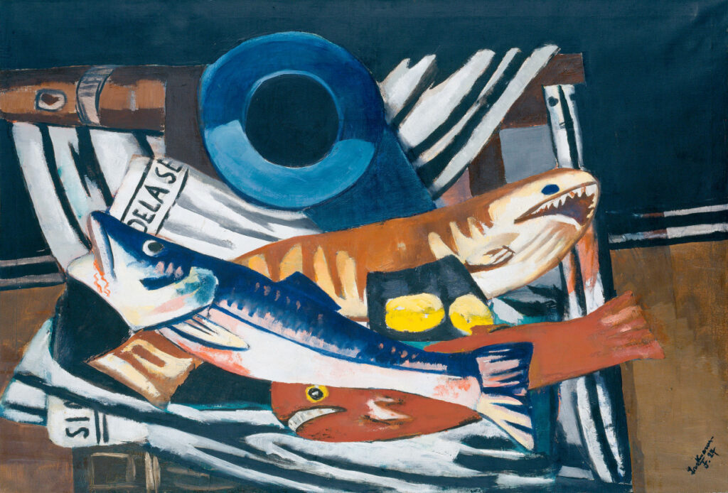 Max Beckmann, Large Still-Life with Fish, 1927 Oil on canvas, 37.8 × 55.3 in Hamburger Kunsthalle