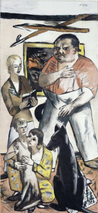 Max Beckmann, Heinrich George Family Portrait, 1935 Oil on canvas, 84.6 × 39.4 in Neue Nationalgalerie, Berlin