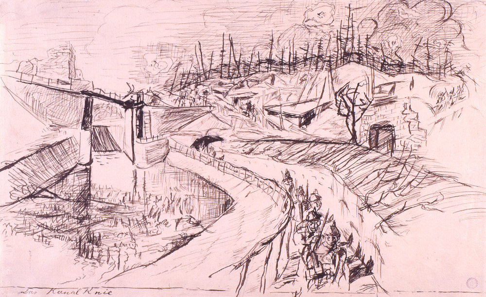 Max Beckmann, Bend in the Canal, 1915 Pen and black ink with pencil on wove paper, 9.7 × 15.6 in Museum of Modern and Contemporary Art, Strasbourg, France